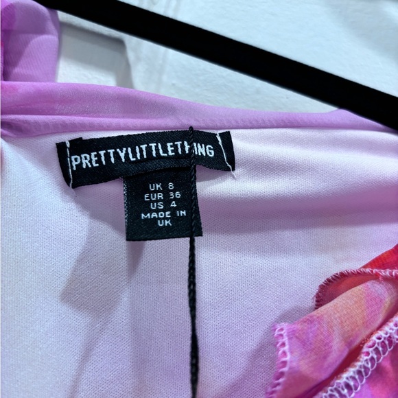 Pink Floral Asymmetrical Ruffle Dress - Picture 8 of 10